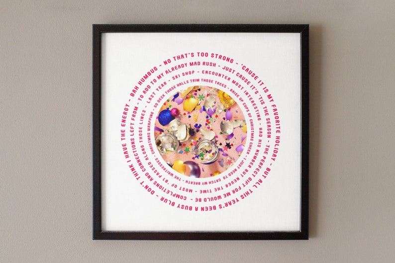 The Waitresses Inspired Christmas Card and A4 Print With Lyrics From