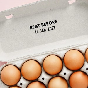 Packaging Stamp | Self-inking Date stamp | Ideal For Food Packaging | Egg Carton Stamp | Best Before Date stamp | 41 x 24mm changeable dater