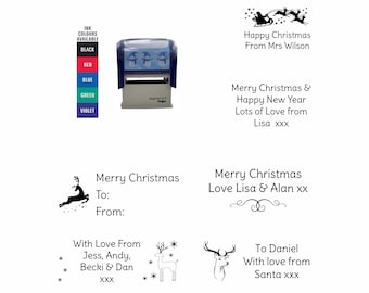 Customised Christmas Stamp, Personalised Christmas Card Stamp, Merry Christmas Cards, Tags, Presents, Family Name, Childrens school cards