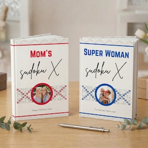 Personalized Sudoku Book Gift | Sudoku X - Challenging custom puzzle book sudoku fans will love