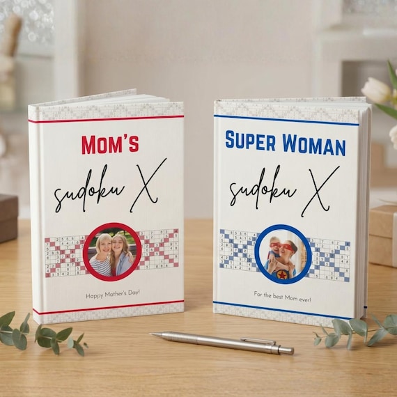 Personalized Sudoku Book Gift | Sudoku X - Challenging custom puzzle book sudoku fans will love