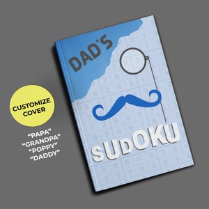Dad's Sudoku | Personalized Sudoku Book Gift For Him | Great Gift sure to please a hard to shop for Dad or Grandpa
