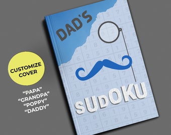 Dad's Sudoku | Personalized Sudoku Book Gift For Him | Great Gift sure to please a hard to shop for Dad or Grandpa