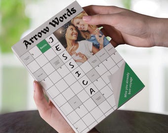 Arrow Word Crossword Puzzle Book | Arrow Crossword Game With Personalised Cover | Perfect gift for crossword lovers looking for a twist