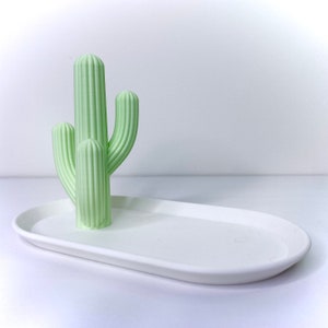 Bandeja para joyas con forma de cactus, soporte para anillos, bandeja para baratijas y jabonera