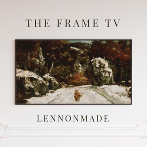 Samsung Frame TV Winter Landscape Art | Vintage Winter Landscape Digital Art | Antique Snow Art | 94TV