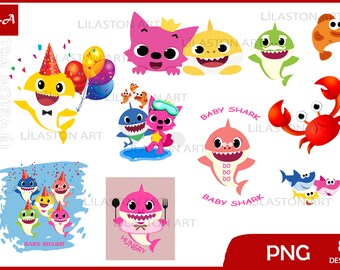 Baby Shark Png Shark Family Png Birthday Png Png Shark Etsy Finland