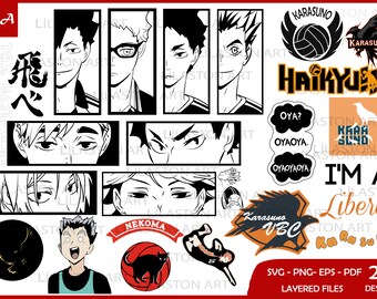 Anime Bundle SVG Digital Download | Manga Download | Japanese SVG | Cricut | Glowforge | Cartoon Svg | Silhouette| Kawaii Vector File |Vinyl