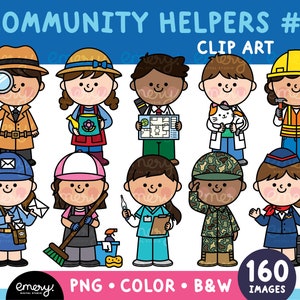 Community Helpers Clip Art Set 2 PNG Files, Occupations Clip Art, Jobs Clip Art, Education Graphics