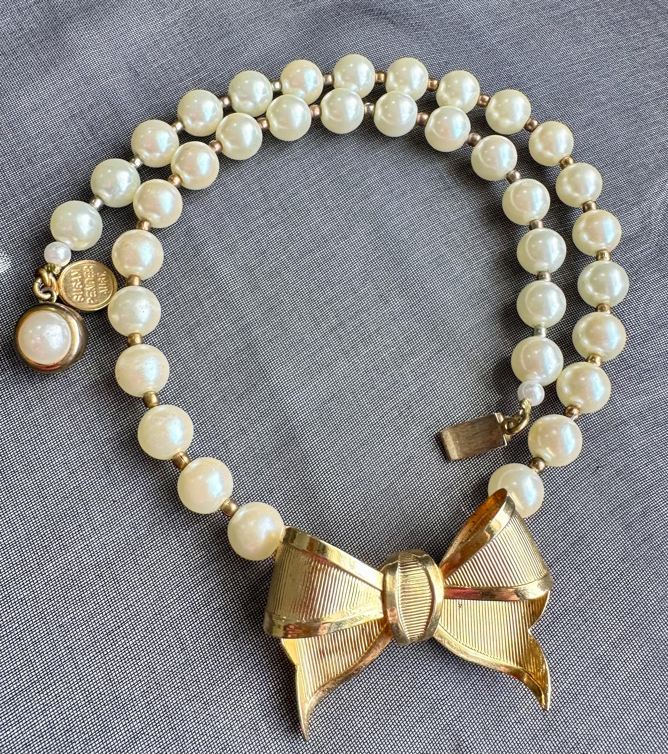 ネックレス・ペンダント [HAESOOL] Unique Ribbon Pearl Necklace NEW AUTH J. Crew ribbon-tied long pearl necklace single