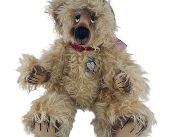 Vintage OOAK Artist Teddy Bear Plush Stuffed Animal Jointed By Rhonda Nouis