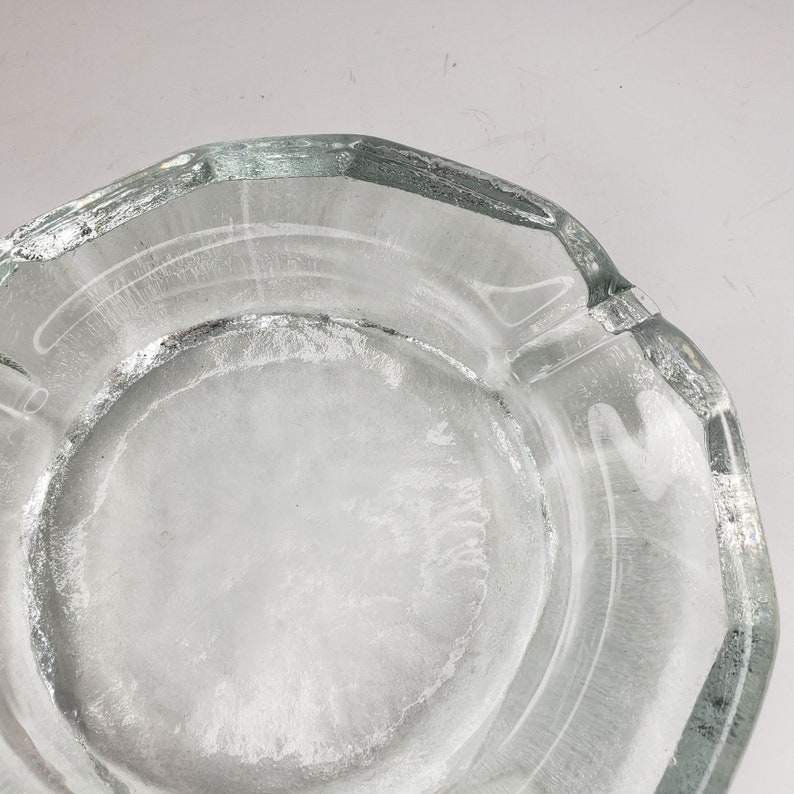 Vintage Blenko Ashtray Catchall Ice Heavy Glass Clear Heavy Etsy