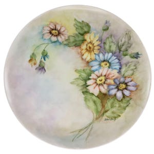 Hand Painted Floral Flowers Plate Ethel Shuff