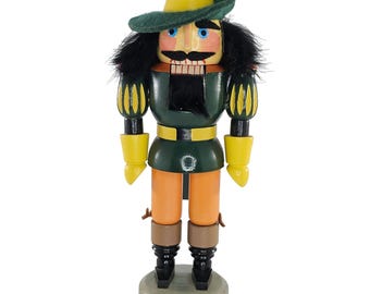 Vintage Expertic GDR Erzgebirge 9” Musketeer Wood Nutcracker Label