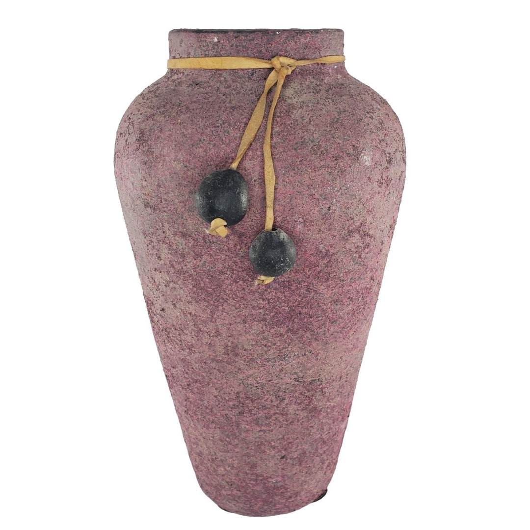 Raku Style Large Vase Rough Spackled Texture Leather Strap - Etsy