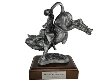 ブロンズ製ロデオライダー像：暴れ馬に乗るカウボーイの置物 - Etsy 日本