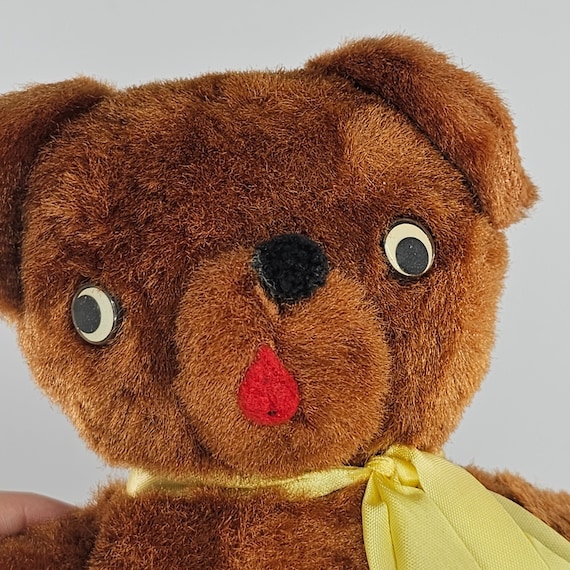 Vintage Antique Teddy Bear Plush Stuffed Animal Felt Tongue Yellow