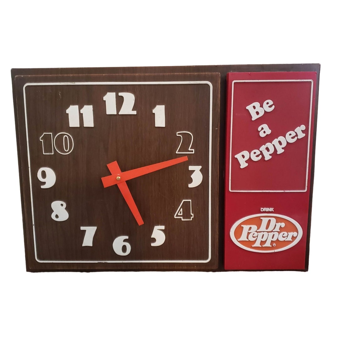Vintage Dr Pepper Clock 10 2 4 Be A Pepper Deli Advertising Etsy