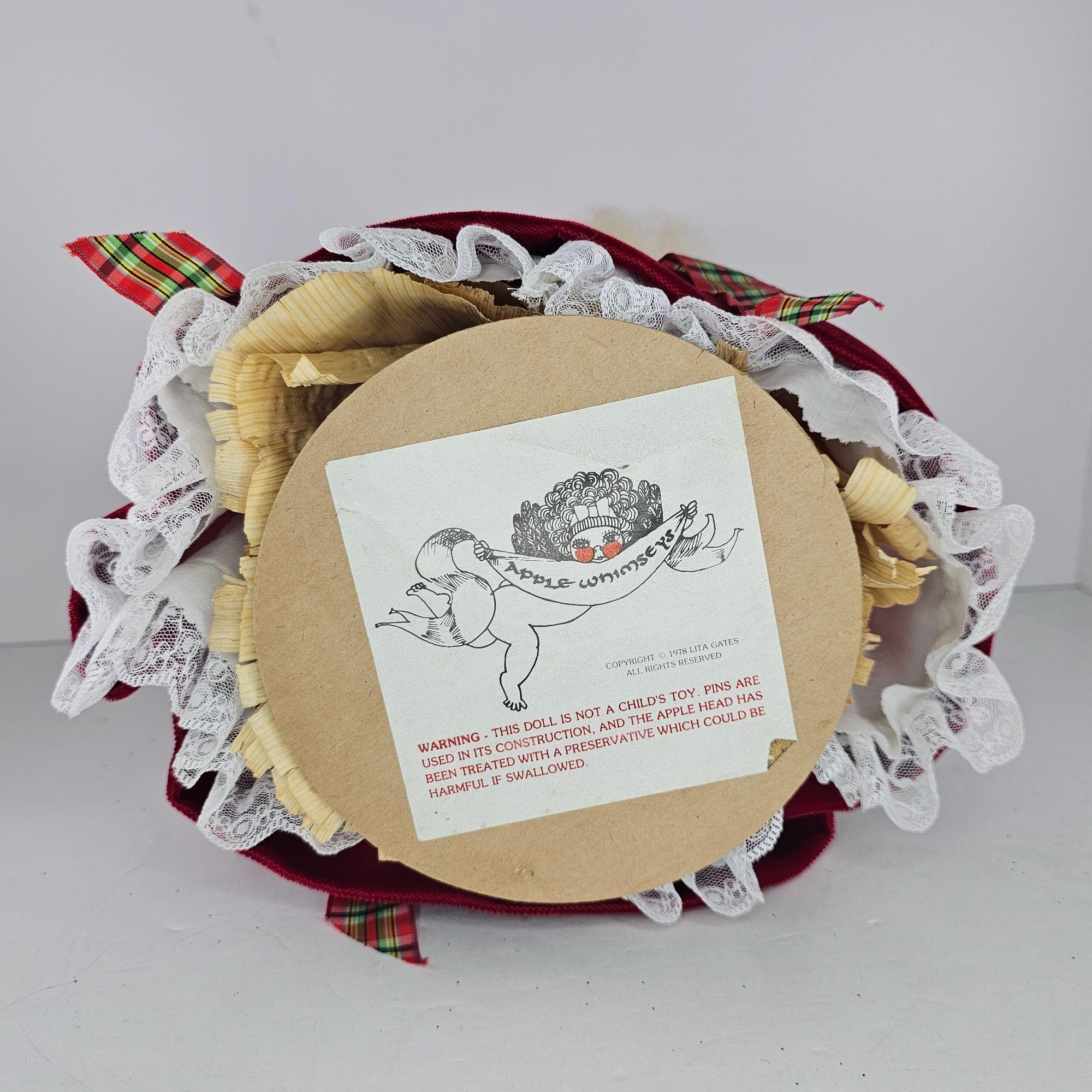 Vintage Apple Whimseys Lita Gates Mrs Claus Christmas Bear Dried