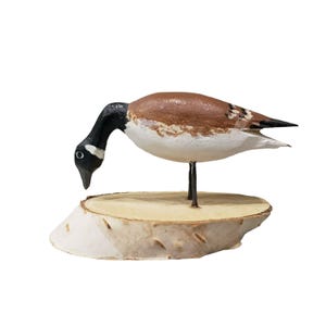 Wood Carved Canadian Goose St Jean Port Joli Hand Painted Bird Vintage