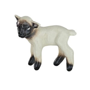 Vintage Hagen Renaker Lamb Baby Sheep Dark Face Miniature Figurine Matte