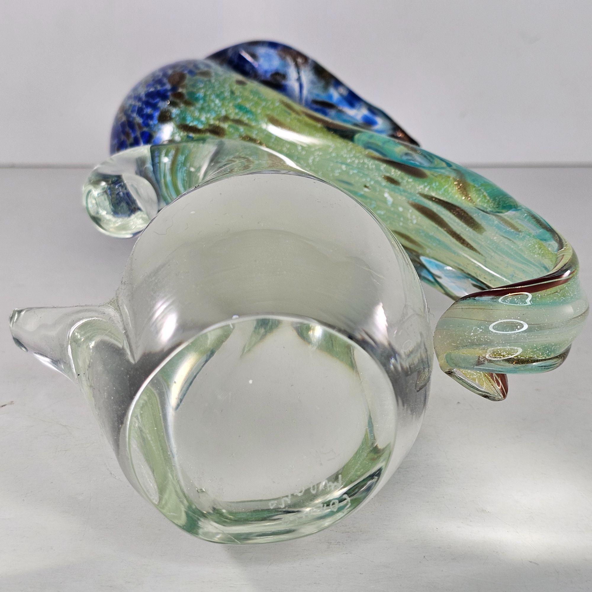 Formia Vetri Di Murano Italy Bird Blue Green Glass Figurine 58/500