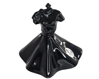Fenton Art Glass Poodle Skirt Dress Legendary Fashions Unpainted Black