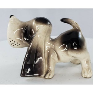 Freeman McFarlin Basset Hound Puppy Dog Figurine Black White Vintage