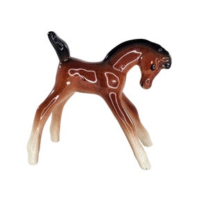 Vintage Foal Baby Horse Figurine Bay Brown Cute Adorable