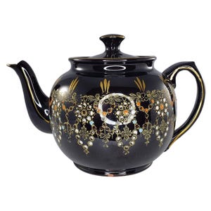 England Sudlow Teapot 3983 Black Dark Brown Vintage WWII Chipped