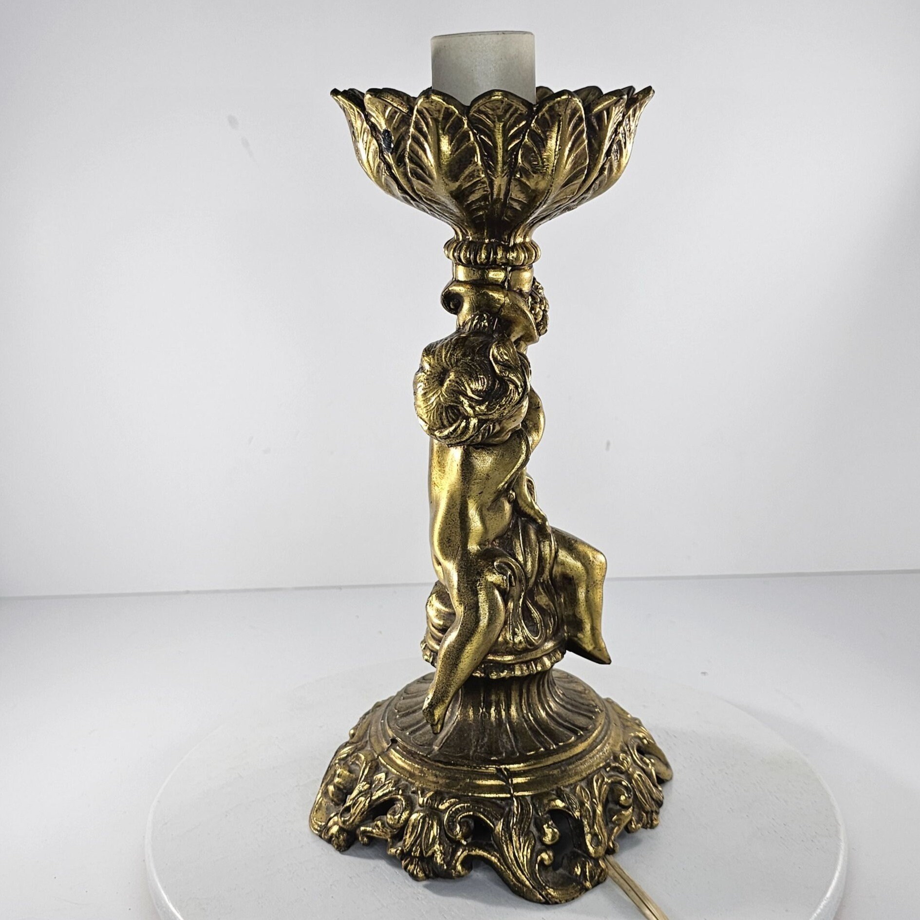 Vintage L&L WMC Cherub Table Lamp 1966 #8713 Brass Cast Metal - Etsy