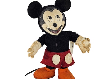 Vintage Gund Disney Mickey Mouse Plush Stuffed Animal 1940s