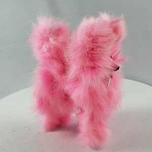 Vintage Real Rabbit Fur Pink Poodle Dog French Doll Accessory