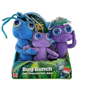 Disney Pixar A Bug&#39;s Life Bug Bunch Flik Princess Dot Atta Beanbag Plush