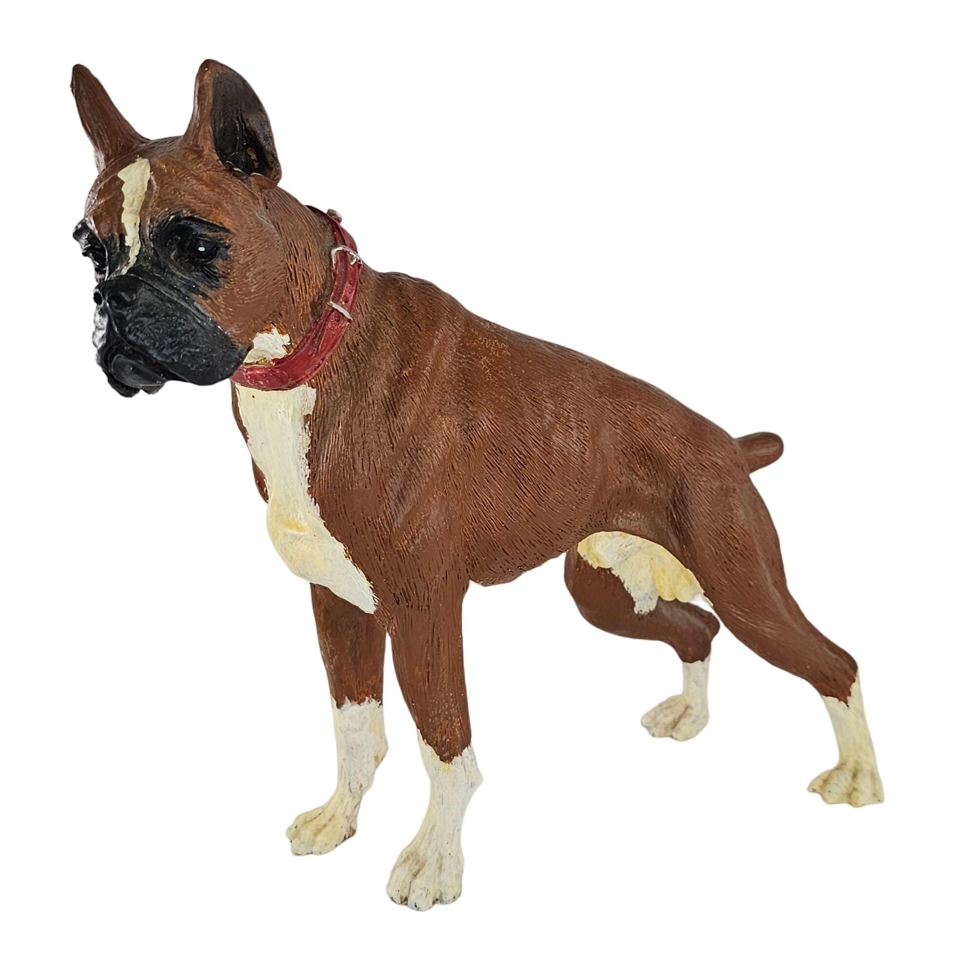 ヴィンテージ ボクサー犬 置物 彫像 立つ 赤い首輪 樹脂製 - Etsy 日本