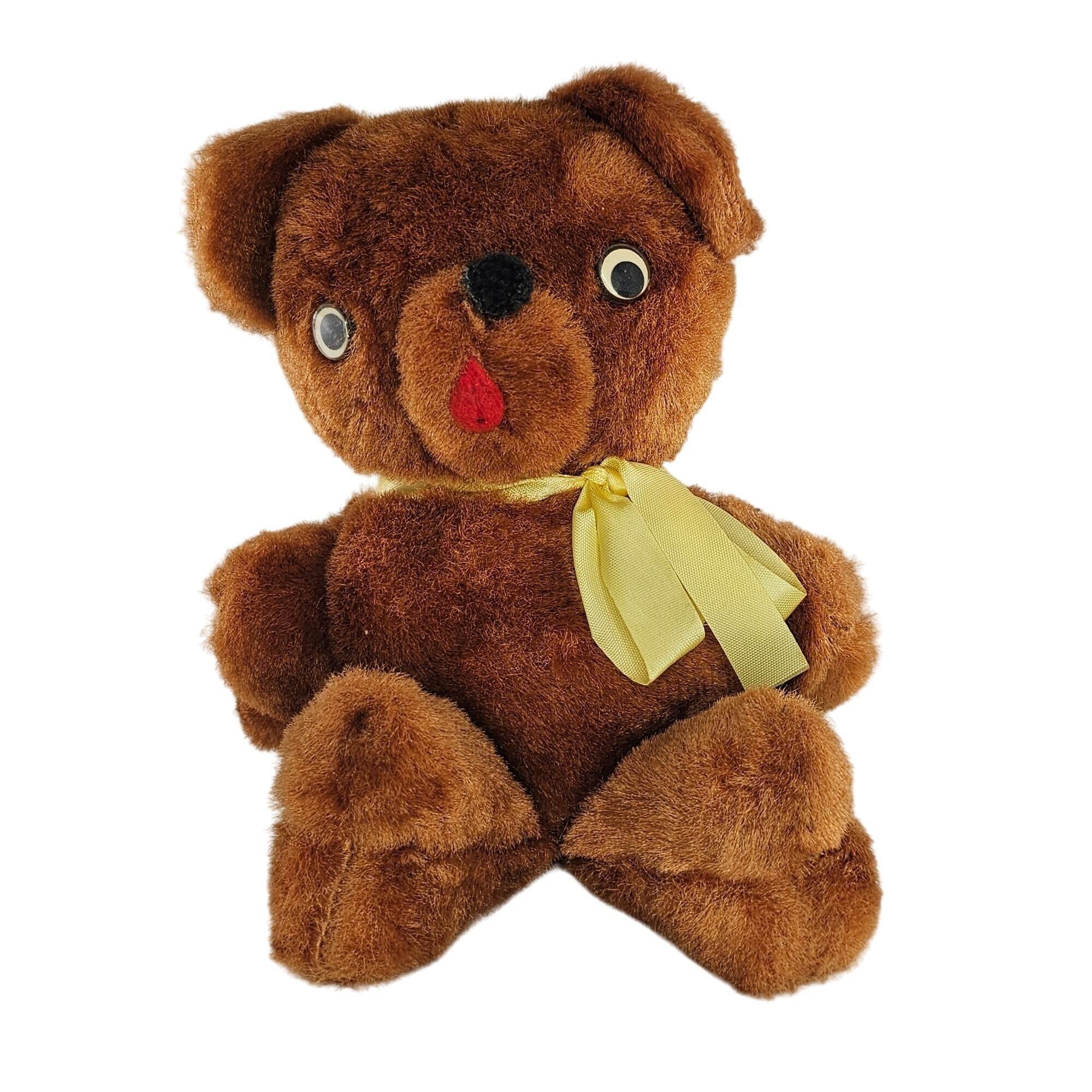 Vintage Antique Teddy Bear Plush Stuffed Animal Felt Tongue Yellow