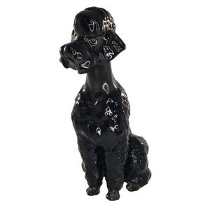 Hutschenreuther Black Poodle Figurine Sitting Hans Achtziger Germany Vintage