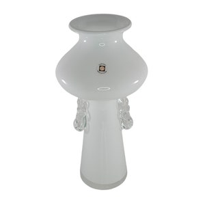Jerzy Sluczan-Orkusz Tarnowiec Poland Glass Vase White Clear Handles