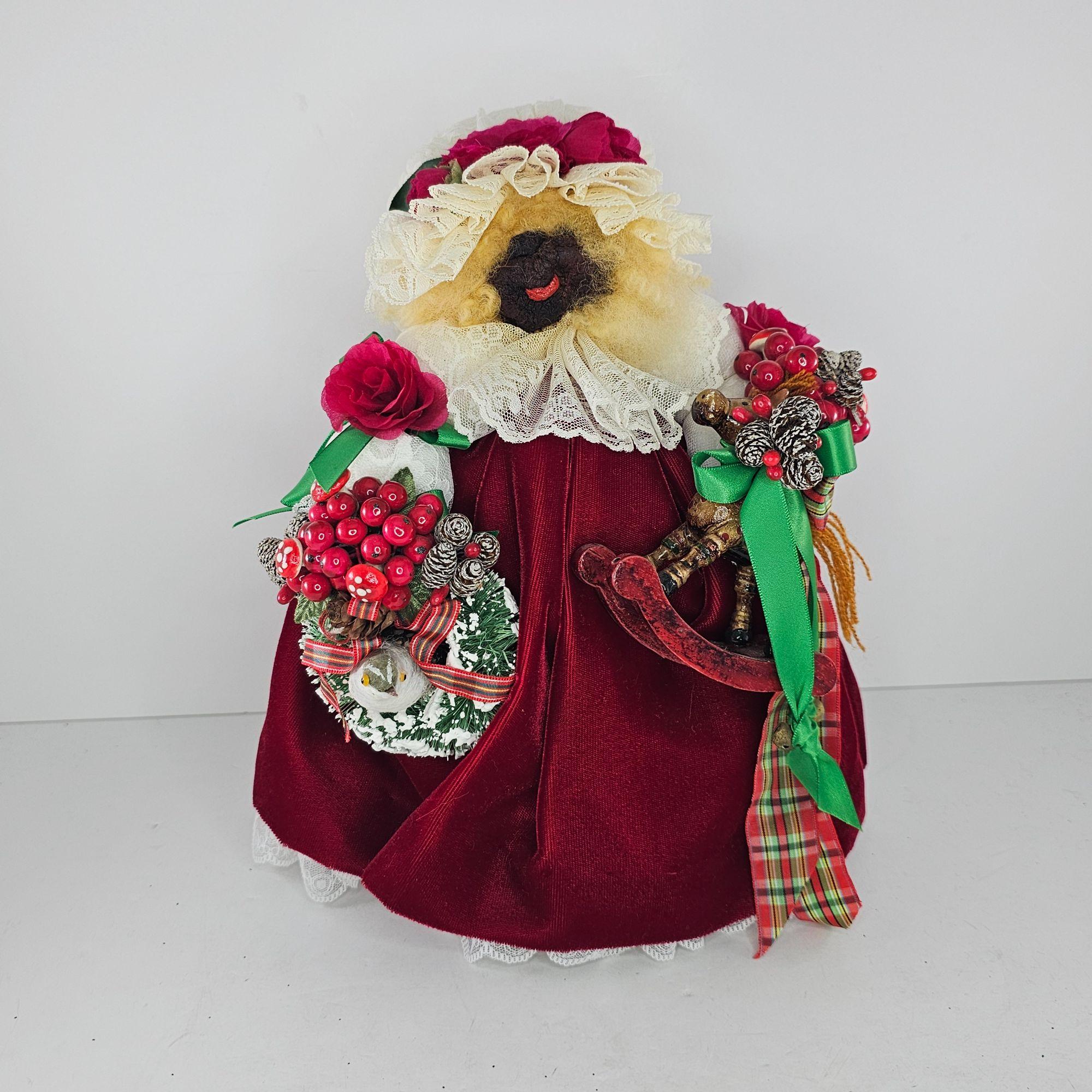 Vintage Apple Whimseys Lita Gates Mrs Claus Christmas Bear Dried