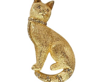 dior ねこ　ブローチ Vintage Christian Dior Gold Plated Siamese Cat Brooch With