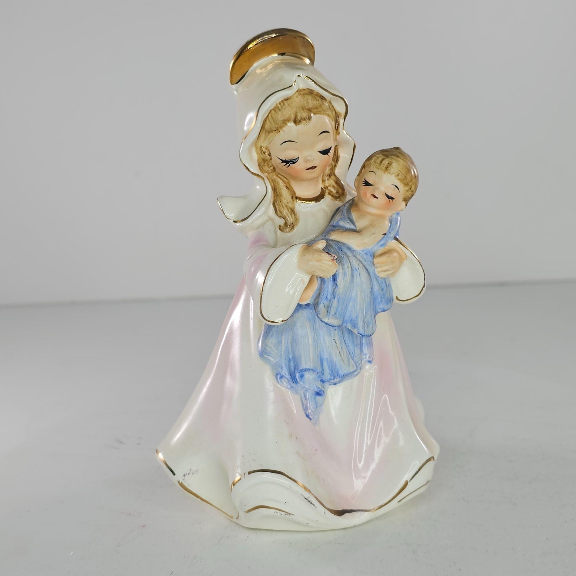 Vintage Josef Originals Mother Mary Holding Baby Jesus Figurine - Etsy