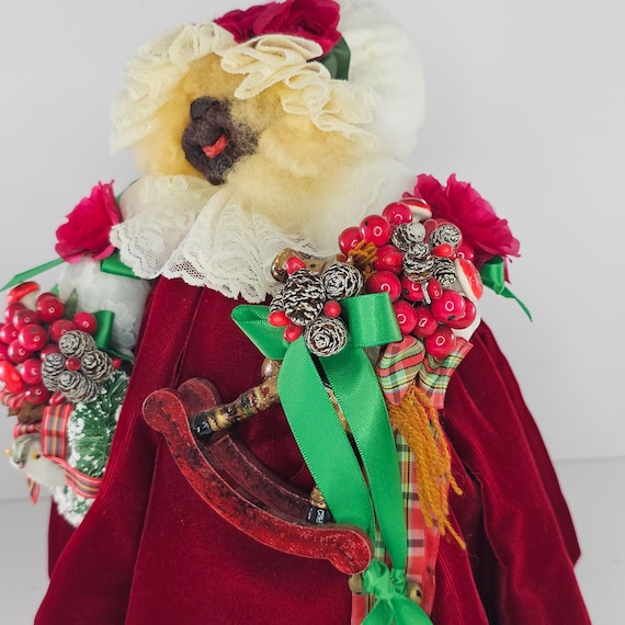 Vintage Apple Whimseys Lita Gates Mrs Claus Christmas Bear Dried