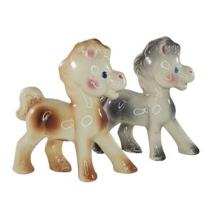 Cavallo in ceramica Rempel Enterprises Diamond Pottery Coppia di pony vintage vivaci