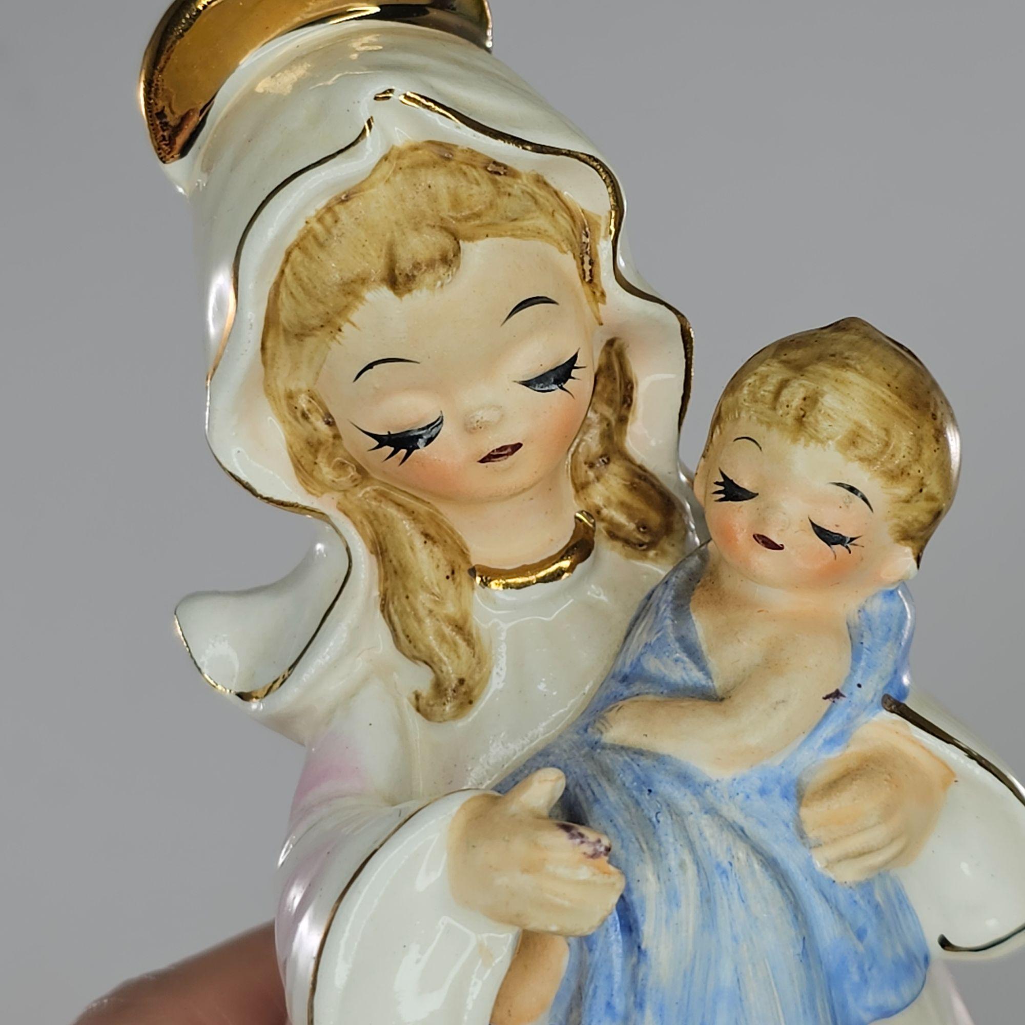 Vintage Josef Originals Mother Mary Holding Baby Jesus Figurine - Etsy