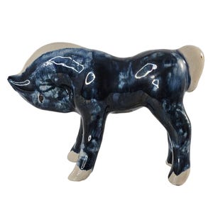 Dorothy Kindell Foal Baby Horse Figurine Blue Head Tucked Down