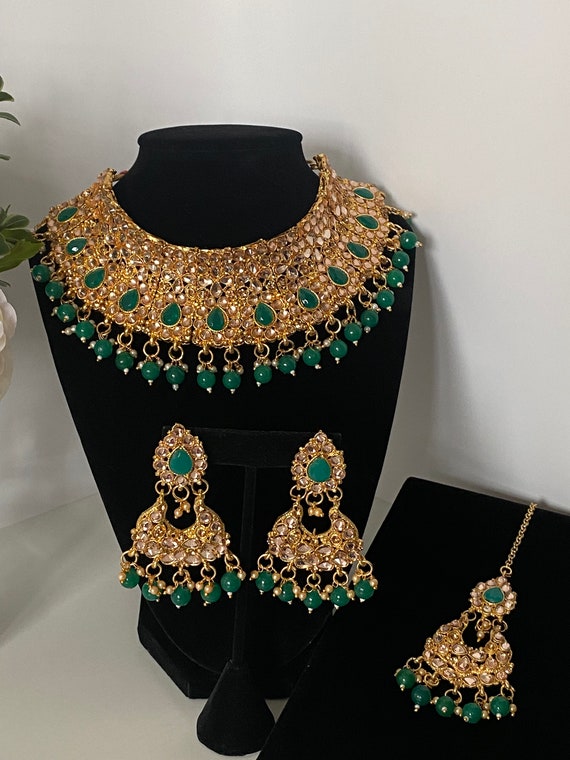 ALLTHATSDESI Indian Kundan Beads Jewelry Set - Traditional Necklace & Earrings For Women, Gift Box - View #9