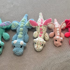 Handmade Crochet Dragon Plushies – Fantasy Stuffed Animals in Assorted Colors & Sizes