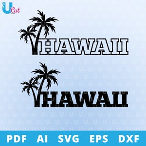 Havaí com palmeiras - svg pdf ai eps dxf