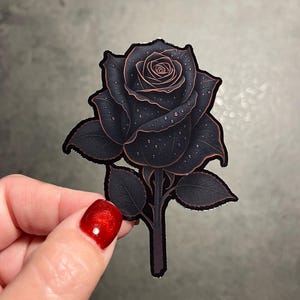 Black Rose Sticker | Black Tulip Sticker | Black Dahlia Sticker