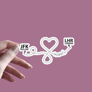 Custom Airport Code - Sticker | Customized Boarding Pass Sticker | Cute Travel Sticker | I Love Traveling | Airplane Sticker | Gift For Her